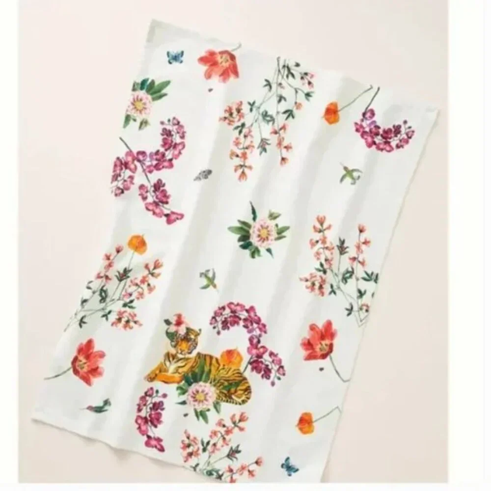 ⭐️ Nathalie Lete Helena Tiger Cat Boho Peasant Hipster Hippie Farm Dish Towel